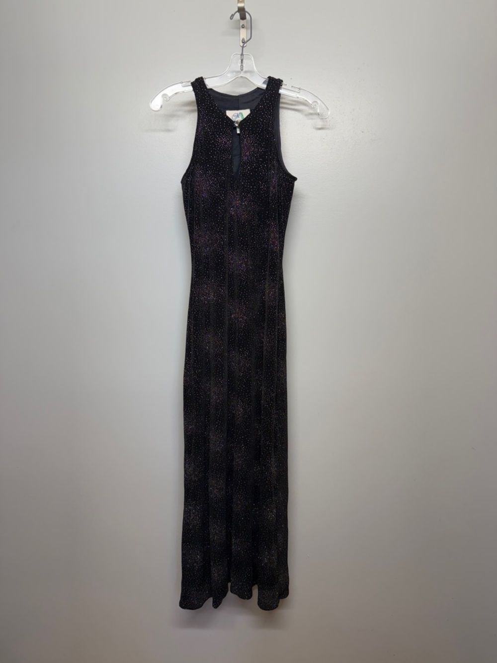 Vintage 90’s Mark Edward’s Black Rainbow Sparkle Maxi Formal Red Carpet Dress